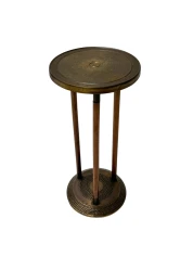 Vienna Secession Pedestal in Walnut and Patinated Brass, 1900s